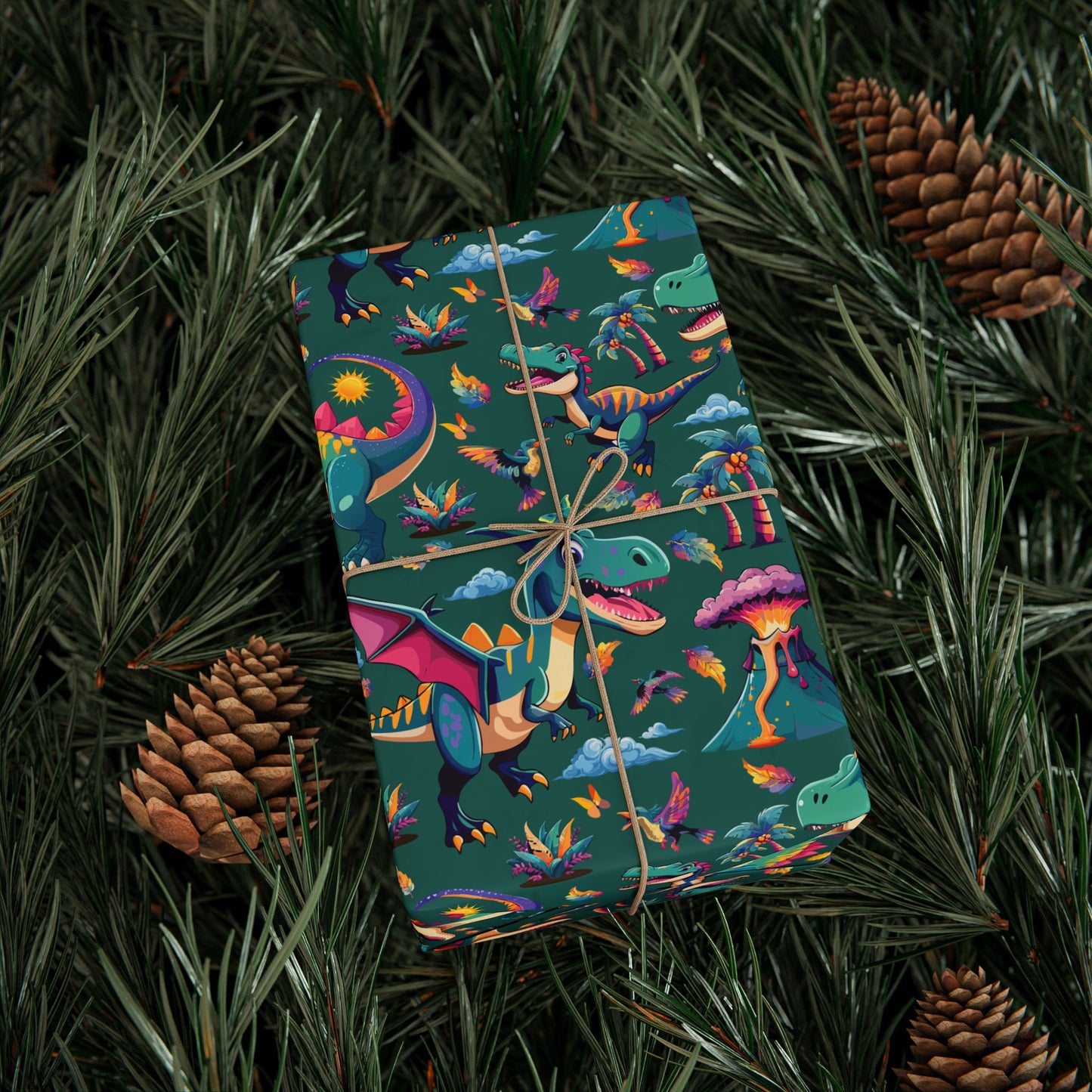 Colorful Dinosaurs - Wrapping Paper