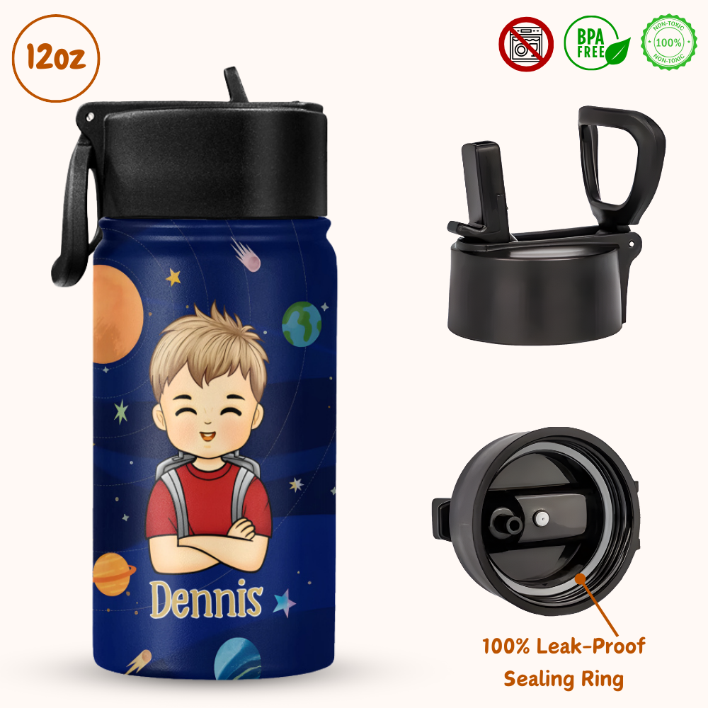 Space - Personalized KId Water Bottle (12oz)