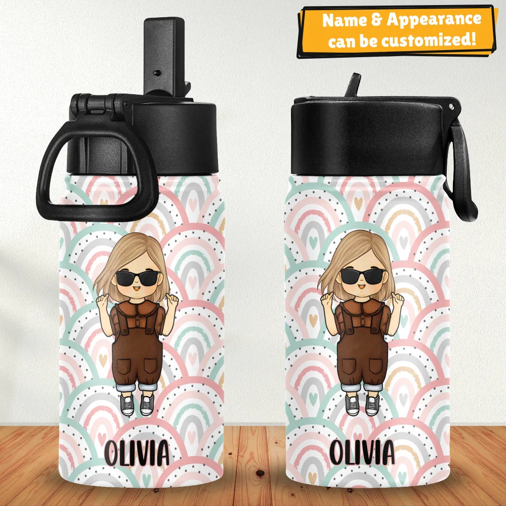 Rainbows - Personalized Kid Water Bottle (12oz)
