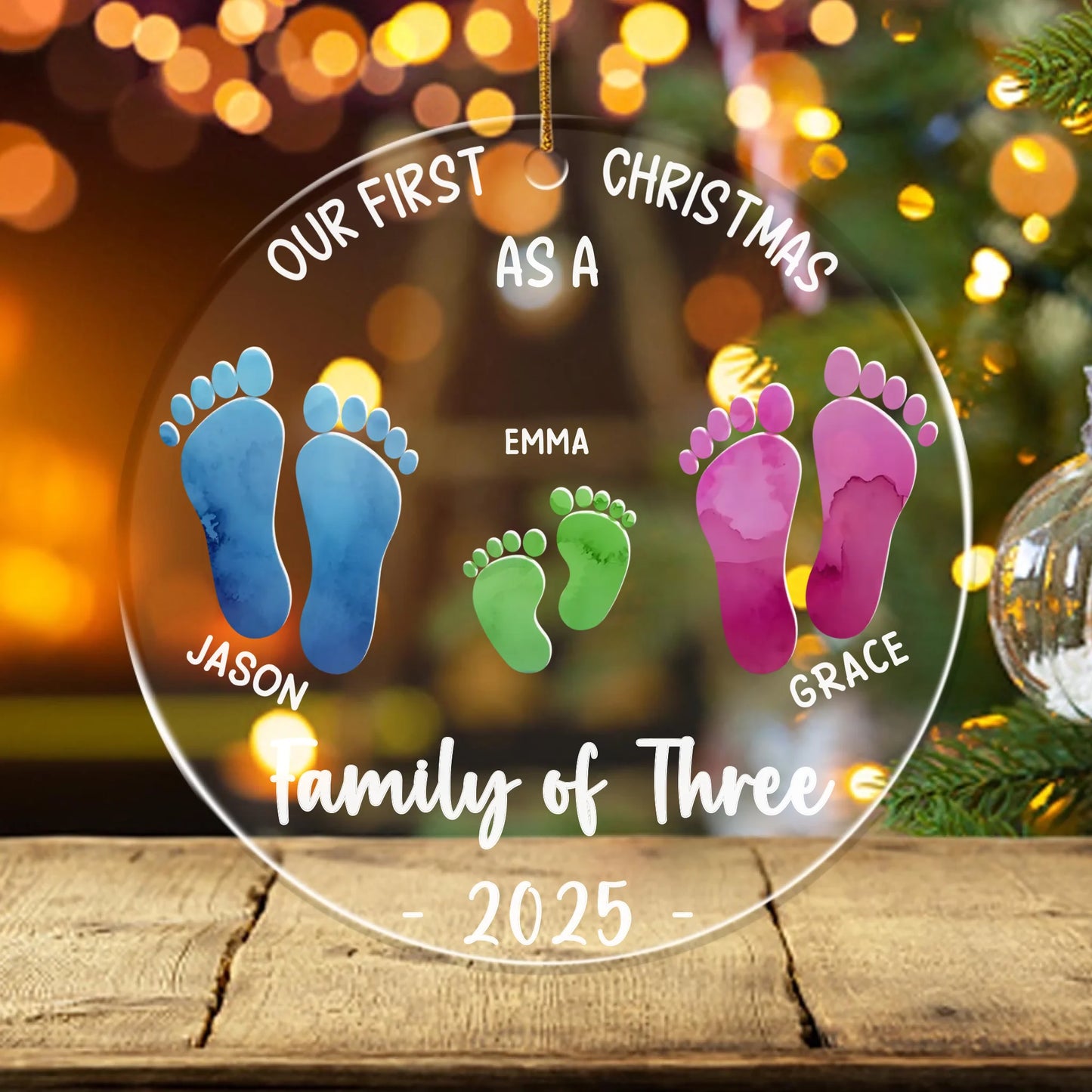 Our First Family Christmas - Personalized Acrylic Ornament
