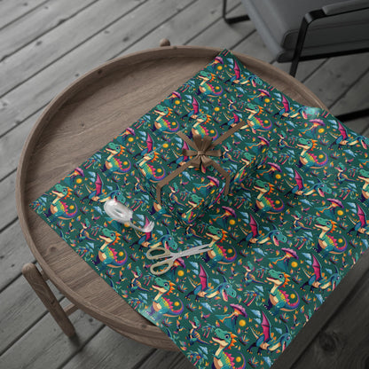 Colorful Dinosaurs - Wrapping Paper