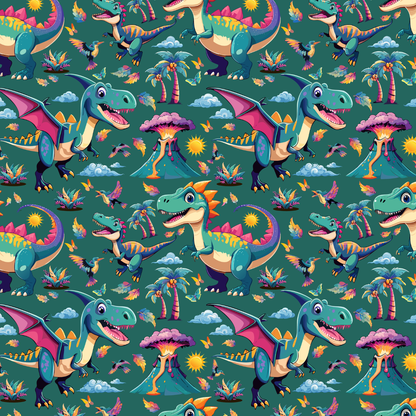 Colorful Dinosaurs - Wrapping Paper