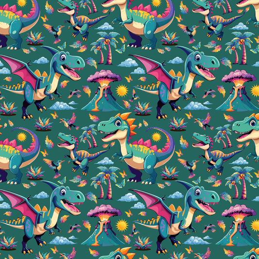 Colorful Dinosaurs - Wrapping Paper