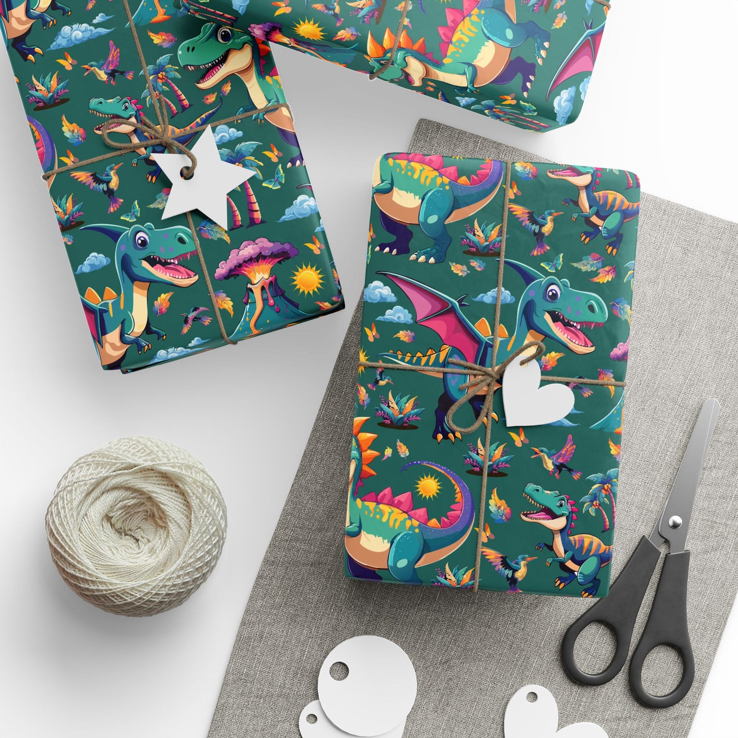 Colorful Dinosaurs - Wrapping Paper