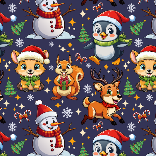 Christmas Cute Animals - Wrapping Paper