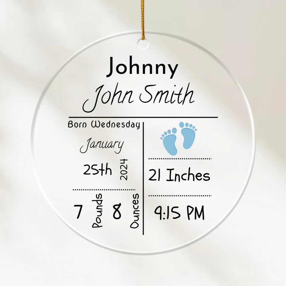 Newborn Baby - Personalized Acrylic Ornament