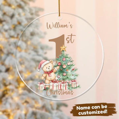 First Christmas - Personalized Acrylic Ornament | Teddy-bear