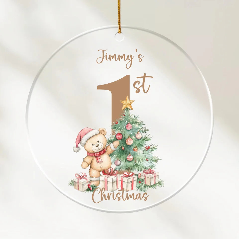 First Christmas - Personalized Acrylic Ornament | Teddy-bear