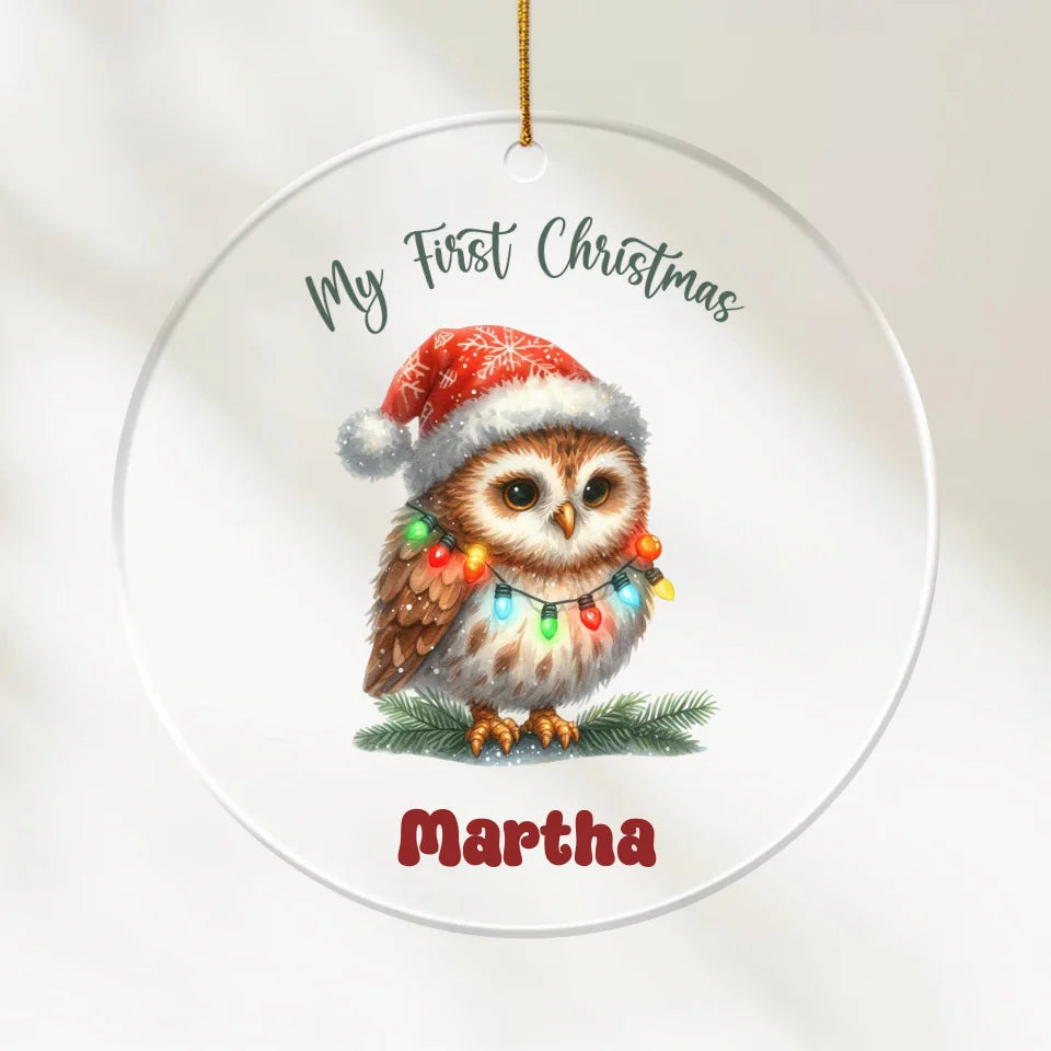 My First Christmas - Personalized Acrylic Ornament | Cute Christmas Animals