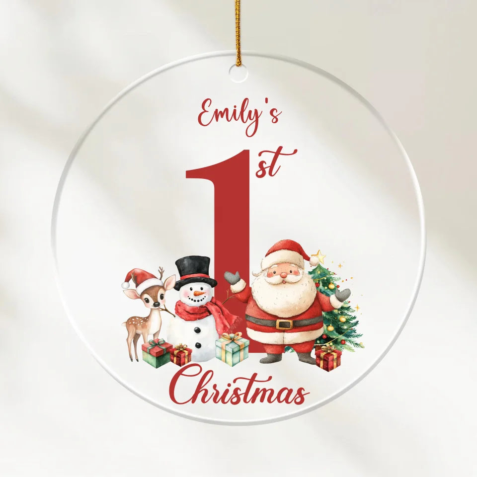 First Christmas - Personalized Acrylic Ornament | Santa's Friends