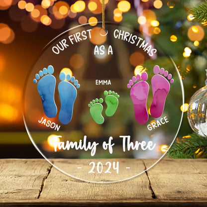 Our First Family Christmas - Personalized Acrylic Ornament