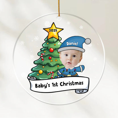 Baby's First Xmas - Personalized Glass Ornament | Upload Your Photo Gift