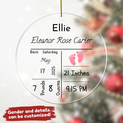 Newborn Baby - Personalized Acrylic Ornament