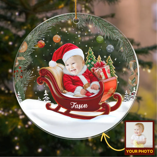 Baby In Christmas - Personalized Acrylic Ornament | Upload Your Photo Gift