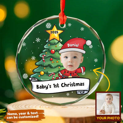 Baby's First Xmas - Personalized Glass Ornament | Upload Your Photo Gift