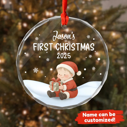 First Christmas (Kid) - Personalized Glass Ornament