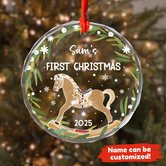 First Christmas (Horse) - Personalized Glass Ornament