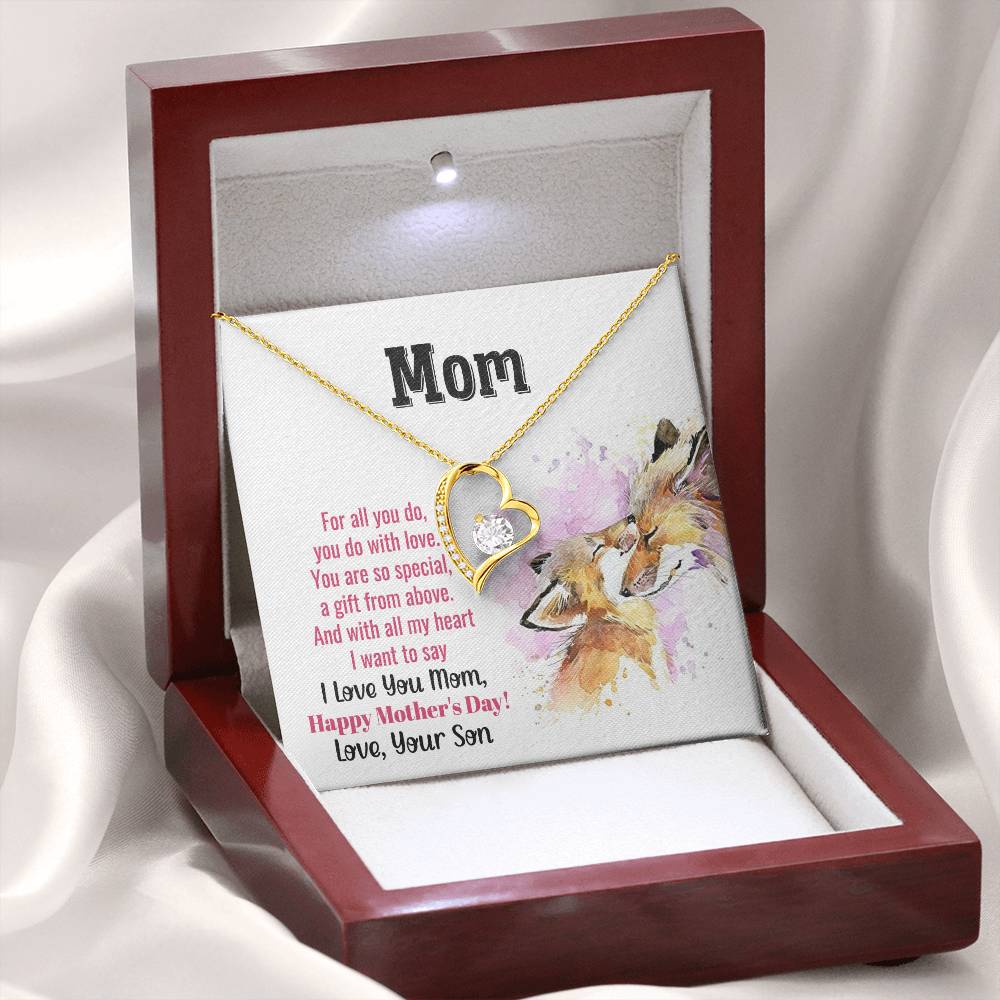 Necklace - A Gift From Above - Forever Love Necklace - 18k Yellow Gold Finish / Luxury Box - Cosmarion