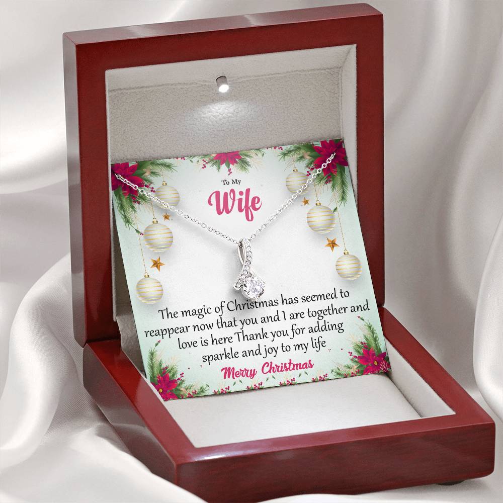 Necklace - The Magic Of Christmas - Alluring Beauty Necklace - White Gold Finish / Luxury Box - Cosmarion