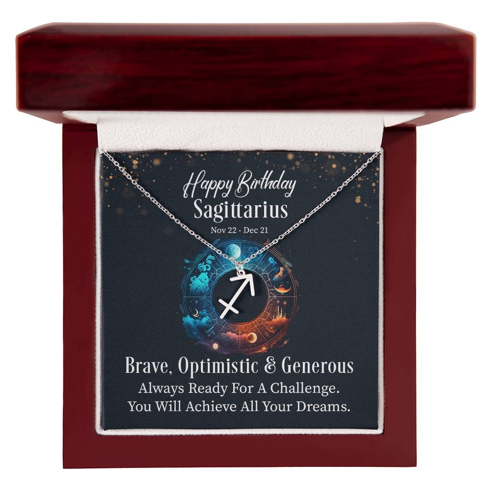 Happy Birthday Sagittarius - Zodiac Symbol Necklace