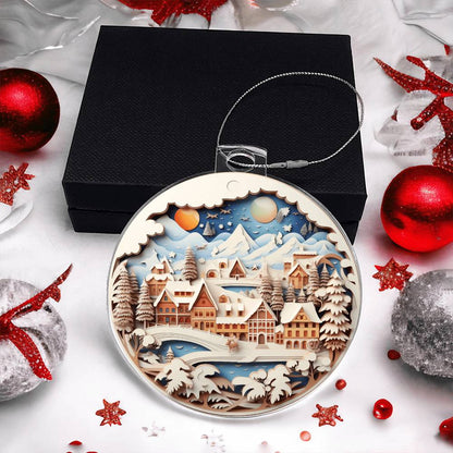 Village In Christmas - Acrylic Ornament