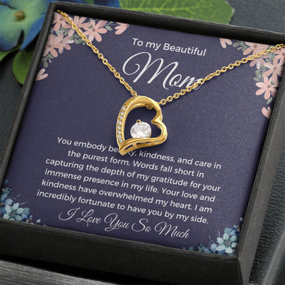 To My Beautiful Mom - Forever Love Necklace